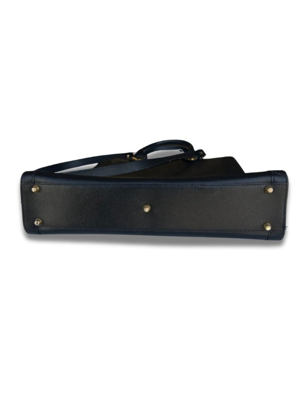 Lederer Black Leather Office Tote Bag With Gold-Tone Hardware & Handles - Picture 9 of 13
